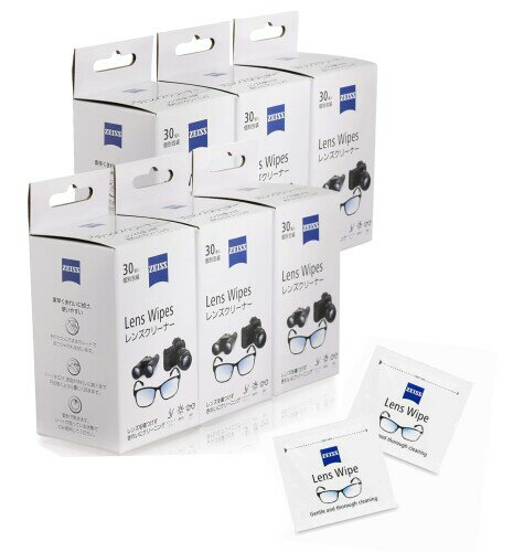 ZEISS(ツァイス) レンズクリーニングペーパー ZEISS Lens Wipes 180包 30枚入×6箱セット 個包装タイプ カメラレンズ 双眼鏡 メガネなどあらゆるレンズに 780068