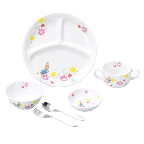 Rakuten - OGISO(おぎそ) ピーターラビット フルール 強化磁器食器4点&スプーンフォークセット (食洗機対応)