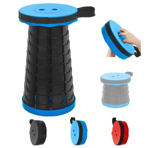 VECELO 折りたたみ椅子 携帯 折畳 伸縮式 超軽量 コンパクト 耐荷重150kg 直径25×高さ7~45cm 携帯便利 一秒開閉でき 高さ調節可能 キャンプ 野外レジャー用 組み立て不要 ピクニック BBQバーベ