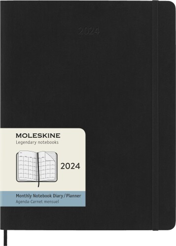 モレスキン 手帳 モレスキン(Moleskine) 手帳 2024 年 1月始まり 12カ月 マンスリー ダイアリーソフトカバー XLサイズ(横19cm×縦25cm) ブラック DSB12MN4Y24