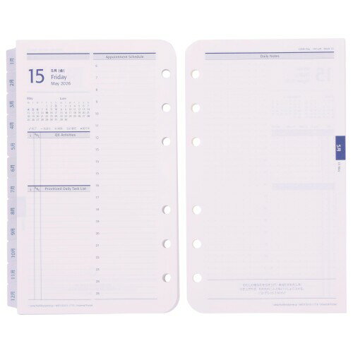 フランクリン・プランナー ユニバーサル・デイリー・リフィル 12ヶ月版 2026年1月始まり ポケット 86603