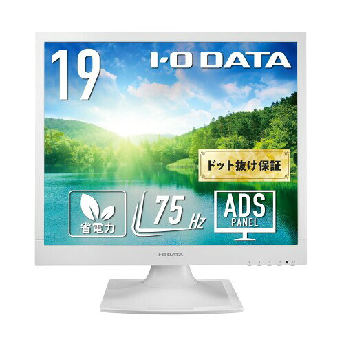 IODATA モニター 19インチ スクエア SXGA ADSパネル ホワイト(アナログRGB/DVI-D/VESA対応/スピーカー付/土日サポート/日本メーカー) EX-SAX191DW