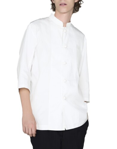 アルべ コックコート 兼用 七分袖 シングル 組紐ボタン ツイル ユニフォーム 飲食 厨房 和風 洋風 中華 制服 ARBE AS9004 C-1 ホワイト 4L