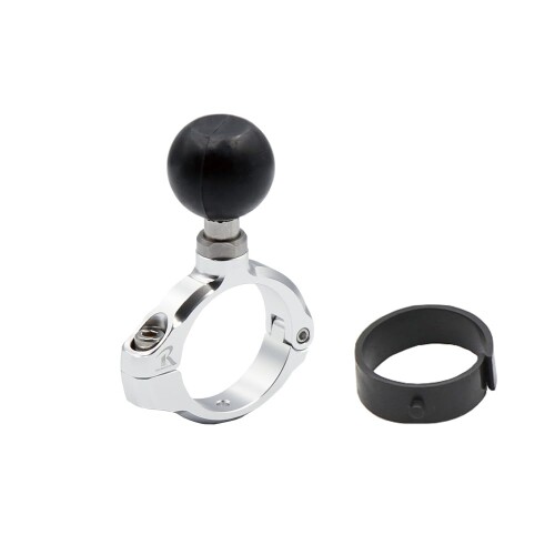 (REC-MOUNT23) ベース マウント部 (Cパーツ) C27 パイプ クランプ ベース 1.5inch(38.1mm)1-3/8inch(35.0mm)用 シルバー ボールサイズ23mm