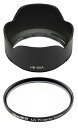 NinoLite HB-90A バヨネットフード + 62mm UVフィルター のセット、Z DX 50-250mm f/4.5-6.3 VR レンズ用、装着し...