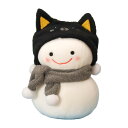 シナダ 雪ダルマちゃん へんしん ねこ 全長15×幅10×奥行10cm ポリエステル YDH-0180C