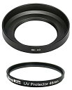 NinoLite(NinoLite) HN-40 用レンズフード + 46mm UVフィルター のセット、Z DX 16-50mm f/3.5-6.3 VR レ...