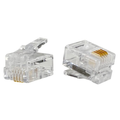 テレホンコード モジュラーケーブル(電話線)用 RJ11/12モジュラープラグ コネクタ 6極4芯(6P4C) 10個入 タローズ(CRJ11-10P4) 入数:10個 プラグ形状:RJ12/11プラグ　6極4芯(6P4C) 3μ金メッキ 対応機器:電話、FAX、ホームテレフォン、ビジネスフォン、モデム、通信機能付きゲーム機など RoHS指定対応 自作用のモジュラーケーブルに使用するRJ12/11プラグです。 商品コード20076162428商品名テレホンコード モジュラーケーブル(電話線)用 RJ11/12モジュラープラグ コネクタ 6極4芯(6P4C) 10個入 タローズ(CRJ11-10P4)型番CRJ11-10P4サイズPack of 1※他モールでも併売しているため、タイミングによって在庫切れの可能性がございます。その際は、別途ご連絡させていただきます。※他モールでも併売しているため、タイミングによって在庫切れの可能性がございます。その際は、別途ご連絡させていただきます。