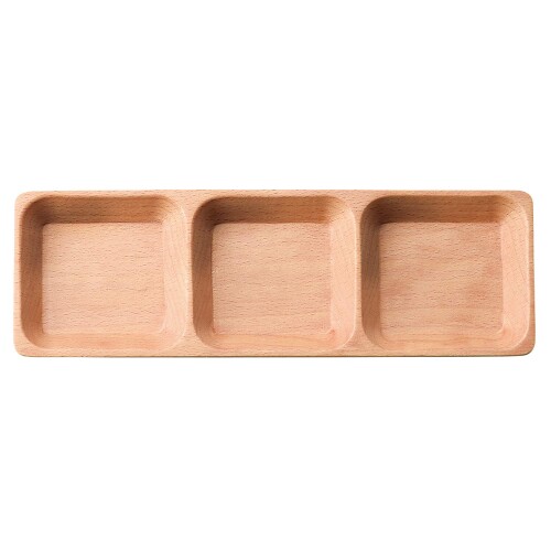 ブナの木 長角プレート 3ツ仕切り 約23×8cm 日本製 17193