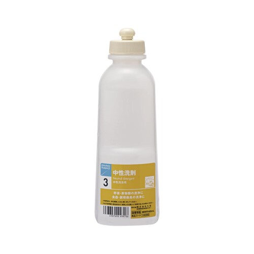 KUZE 業務用 キッチンサポート中性洗剤用小分けボトル 600ml 仕様: 中性洗剤・濃縮中性洗剤用の空ボトル; 容量 600 ml でシンク周りや作業台に置きやすいサイズ 特徴: 詰め替え前提の小分け容器; 大容量で仕入れた業務用洗剤を使いやすい量に分けられるため、重い容器を持ち上げる作業が減る 用途: 食器や調理器具の洗浄に使う中性洗剤の小分け用; 洗い場ごとに配置しておけば、洗剤を取りに戻る手間なく作業を続けられる 容量: 1本あたり 600 ml; 本体は約 100 g と軽く、片手で持ったまま注ぎ足しできる 取り扱い: 中身が何かわかるよう表示して使い分けると誤使用を防げる; 詰め替える前に内部を洗って乾かしておくと洗剤が混ざらない 中性洗剤 ■濃縮中性洗剤用。600mlの空ボトル。 商品コード20081700430商品名KUZE 業務用 キッチンサポート中性洗剤用小分けボトル 600ml※他モールでも併売しているため、タイミングによって在庫切れの可能性がございます。その際は、別途ご連絡させていただきます。※他モールでも併売しているため、タイミングによって在庫切れの可能性がございます。その際は、別途ご連絡させていただきます。
