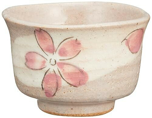 美濃焼 ぐい呑み 猪口 7cm 花 粉引 日本製 132-1763