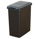 サンコープラスチック(SankoPlastic) ゴミ箱 ダストボックス スリムプッシュ 26.5L オールブラック 幅23.2×奥行36.8×高さ44cm 日本製 分別シール付き フタ付き おしゃれ シンプル 075239