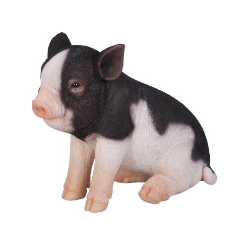 Rakuten - ウービア お座り黒白桃豚 29×15.2×23.5cm 人形 フィギュア 置き物 アニマル 動物 ガーデン 装飾 ブタ H13075-6