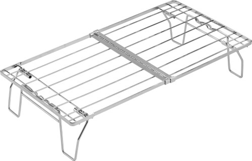 キャンピングムーン(CAMPING MOON) フィールドラック 伸縮ロータイプ キャンプ スリム ラック ステンレス FD-13 材質:オールステンレス サイズ(使用時):約60×31.5×12.3cm サイズ(収納時):約38×31.5×4.3cm 重量:約1.29kg(伸縮性フィールドメッシュラックの販売となっており、 収納バッグが付属しておりませんので、ご注意ください) 分散耐荷重:約20kg テーブルの下に置いて収納スペースとして使いたい場合、従来のフィールドラックの高さではスタッキング(重ねて)使用を前提としており、地面から多くのスペースを取ってありますので、イマイチ。伸縮ロータイプFD-13の場合、低くすることで物の出し入れもしやすくなります。 テーブル下の収納としてだけでなく、クーラーボックスのスタンドとして使ったり、あるいは普通の低いラックとしても使えるため、非常に便利です。 伸縮するためキャンプ サイトのデッドスペースに合わせて幅を調整でき、幅最小約38cmから最大約60cmまで対応します。デッドスペースを有効活用できます。 スリムなデザインで置く場所を選ばず、持ち出しがしやすい。公園でキャンプ気分を味わえるパークキャンプにもお手軽に持ち出して使いやすい。 注意点としては、、こちらのロータイプ同士では、スタッキング(重ね)して使うことはできますが、意義が薄くなります。 商品コード20081266044商品名キャンピングムーン(CAMPING MOON) フィールドラック 伸縮ロータイプ キャンプ スリム ラック ステンレス FD-13型番FD-13サイズ38&times;31.5&times;4.3cmカラー本体FD-13※他モールでも併売しているため、タイミングによって在庫切れの可能性がございます。その際は、別途ご連絡させていただきます。※他モールでも併売しているため、タイミングによって在庫切れの可能性がございます。その際は、別途ご連絡させていただきます。