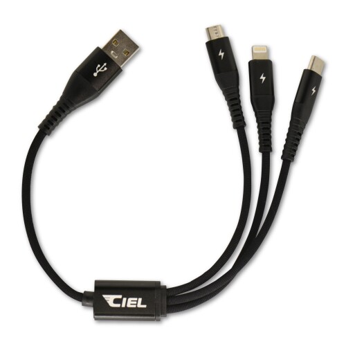 シエル(CIEL) 3in1 マルチ充電ケーブル 3A 30cm CL-CB30