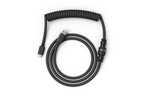 グロリアス(Glorious) Coiled Cable - Phantom Black (USB-C with Aviator Connectors) キーボード用ケ..