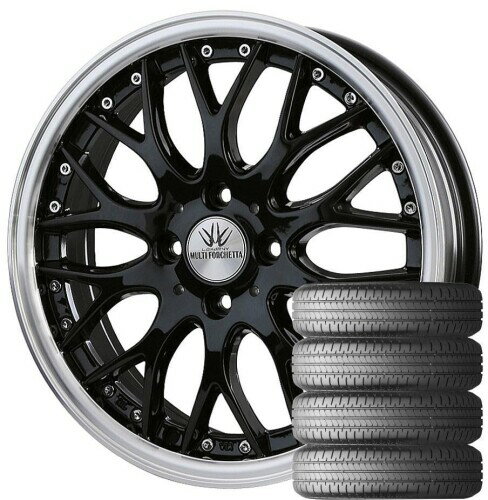 ロクサーニ マルチフォルケッタ (15×5.0J 4-100 +45) ブラックメタリック/リムポリッシュ + BRIDGESTONE(ブリヂストン) NEWNO 165/55R15