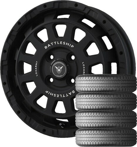 ロクサーニ バトルシップ NEO (15×4.5J 4-100 +45) マットブラック + BRIDGESTONE(ブリヂストン) NEWNO 165/55R15