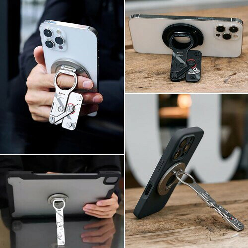VSGO MagSafe スマホリング スタンド 開封カッター機能付き 360度固定 縦横置き メタルリング付き 軽量48g 7mm薄型 iPhone/Android/タブレット対応 EDCガジェット (シルバー) mannishboy-24261571 マニッシュボーイ サンプル画像3