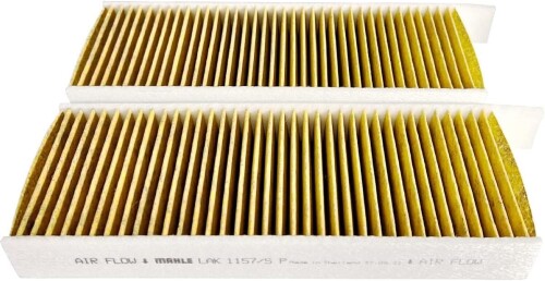 マーレ (Mahle) エアコンフィルター 抗菌抗ウィルスタイプ プジョー 308 アリュール車他用 縦258mm 横97mm 高さ31mm 2個入 LAK 1157/S P