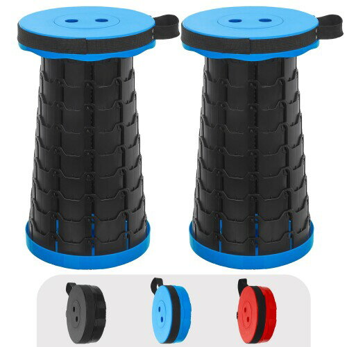 VECELO 折りたたみ椅子 携帯 折畳伸縮式 超軽量 コンパクト 耐荷重150kg 直径25×高さ7~45cm 携帯便利 一秒開閉でき 高さ調節可能 キャンプ 野外レジャー用 組み立て不要 ピクニック BBQバーベ