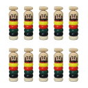 ミニミニ 日本の昔ながらの木製 おもちゃ ダルマ落とし(縦9×横2.5×奥行2.5cm) 10ヶセット 業務用