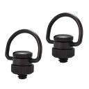 エツミ 1/4"スクリュー カメラストラップ用Dリング360 360度回転 2個セット ブラック E-6681-2