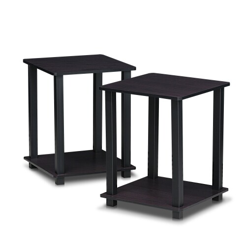フリノ(Furinno) Simplistic エンドテーブル 2 台セット カラー:ダークウォルナット
