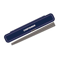 OSK(オーエスケー) カトラリーセット CONTAINER カチャカチャ音が鳴らない 箸セット ネイビー 18cm 日本製 食洗機対応 箸箱付 薄型 抗菌 おしゃれ かわいい シンプル 男女兼用 子供用 大人用