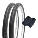 シンコー 16インチ 自転車 タイヤ 1.2mm肉厚チューブ 各2本セット ペア巻 スリックタイヤ 16×1.75 ブラック H/E SR076 60095