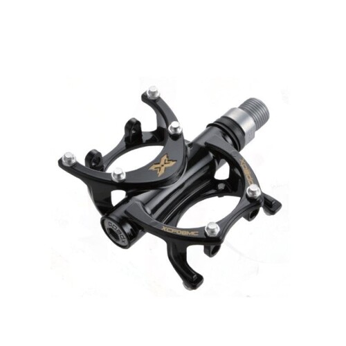 エクスペド XPEDO 自転車用 ペダル TRVS8 左右セット マウンテンバイク ロードバイク フラット 軽量 マグネシウム クロモリスピンドル ブラック XCF08MC0BK