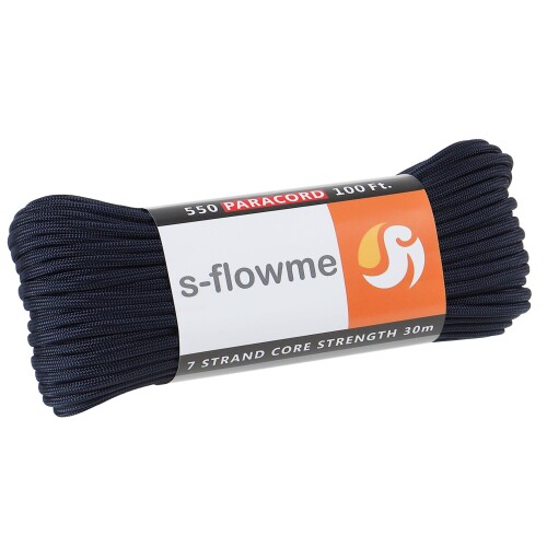 スフローム(s-flowme) パラコード 7芯 4mm x 30m 耐荷重 250kg クラフト テントロープ アクセサリー ブレスレッド アウトドア キャンプ テント タープ 用固定用紐 ガイロープ ロープ A24 ネイビー スフローム(s-flowme)のCamoPara(カモパラ)は汎用性が高いポリエステル製4mm 7芯を採用したパラコードです。 優れた耐久性と柔軟性があり、テントやタープの設営時のガイロープとしてはもちろん、パラコードブレスレッドなどアクセサリーの制作にも最適です。 素材は紫外線に強く水にも強いポリエステル製。水を吸いにくい性質のため雨天でのキャンプにはもちろん、野営、狩猟、カヌー、ハイキング、防災アイテムとしても最適です。 【商品詳細】サイズ:4mm x 30m　内芯:7芯　重量:約270g　材質:ポリエステル　耐荷重:約250kg ※使用制限(登山・クライミングなど加速度的に荷重のかかるご使用はできません) 優れた耐久性と柔軟性があり、テントやタープの設営時のガイロープとしてはもちろん、パラコードブレスレッドなどアクセサリーの制作にも最適です。素材は紫外線に強く水にも強いポリエステル製。水を吸いにくい性質のため雨天でのキャンプにはもちろん、野営、狩猟、カヌー、ハイキング、防災アイテムとしても最適です。 商品コード20064036508商品名スフローム(s-flowme) パラコード 7芯 4mm x 30m 耐荷重 250kg クラフト テントロープ アクセサリー ブレスレッド アウトドア キャンプ テント タープ 用固定用紐 ガイロープ ロープ A24 ネイビー型番sf-paracord550-7サイズ4mmx30mカラーA24 ネイビー※他モールでも併売しているため、タイミングによって在庫切れの可能性がございます。その際は、別途ご連絡させていただきます。※他モールでも併売しているため、タイミングによって在庫切れの可能性がございます。その際は、別途ご連絡させていただきます。