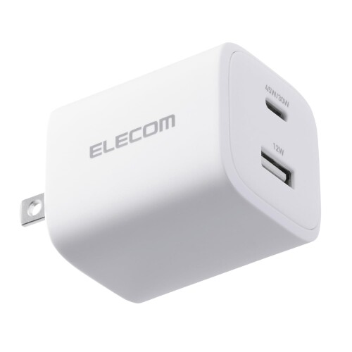 エレコム 充電器 45W 2ポート Type-C USB-A USB PD対応 PPS対応 GaN II採用 折りたたみ式プラグ ホワイト EC-AC11045WH エレコム 充電器 45W 2ポート Type-C USB-A USB PD対応 PPS対応 GaN II採用 折りたたみ式プラグ ホワイト EC-AC11045WH