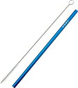 KOGU 珈琲考具 ストロー アルミ 7mm マドラー 繰り返し使える 洗える ブラシ付き エコ 冷たい飲み物 ブルー 燕三条 43943 プレゼント 誕生日 ...