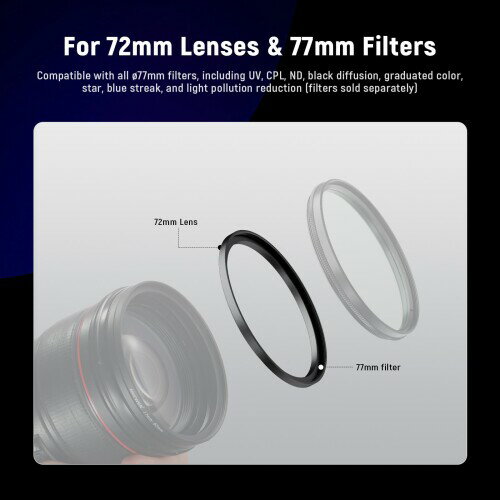 NEEWER ステップアップリング 72-77mm 2点セット 超薄型 アルミ合金製 アダプター...