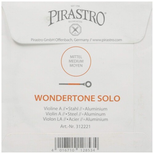 PIRASTRO Wondertone Solo ワンダートーン・ソロ ヴァイオリン弦A線 4/4用 スチー...