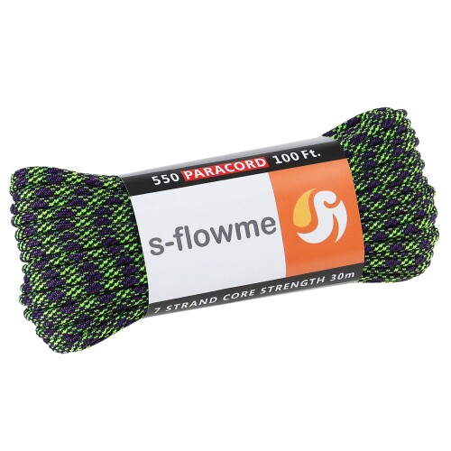 スフローム(s-flowme) パラコード 7芯 4mm x 30m 耐荷重 250kg クラフト パラコード アクセサリー アウトドア キャンプ テント タープ 用固定用紐 ガイロープ ロープ M07 ギャラクシーカモ