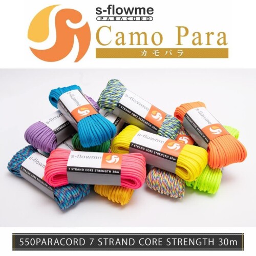 スフローム(s-flowme) パラコード 7芯 4mm x 30m 全60色 耐荷重 250kg クラフト パラコード アクセサリー アウトドア キャンプ テント タープ 用固定用紐 ガイロープ ロープ A03 レッド 2