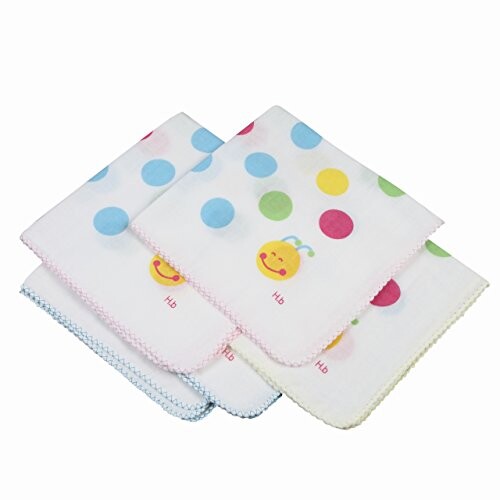 イサム商会 綿100% 日本製ガーゼハンカチ カラフルドット柄 32×32cm 5枚 イサム商会 綿100% 日本製ガーゼハンカチ カラフルドット柄 32×32cm 5枚