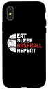 iPhone X/XS 面白い野球選手 恋人 Eat Sleep Baseball Repeat Boys スマホケース