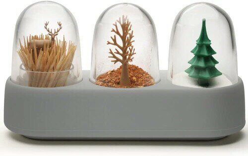 QUALY Forest Ecology ソルト、コショウ、つまようじホルダー 楽しいキッチンガジ...