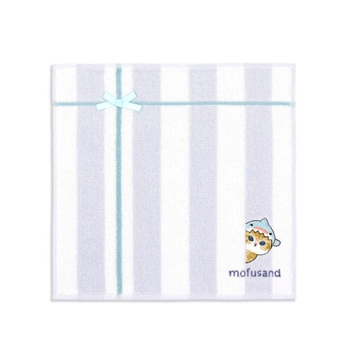 タオル美術館(Towel Museum) mofusand じっ タオルハンカチ パープル にゃんこ 可愛い 43-0240080 約25×25cm