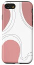 iPhone SE (2020) / 7 / 8 ダスティピンク牛プリント ミニマリスト アートライン 抽象的 モダン スマホケース