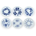 シートゥーシー ジャパン(Ctoc Japan) 中皿 白 Φ16x2cm 皿 中 HASAMI 藍絵変り 6枚 セット 聖-1 6枚入