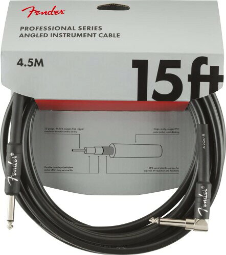 Fender シールドケーブル Professional Series Instrument Cables, Straight/Angle, 15', Black コネクター:1/4インチ(ストレート-ストレート型/ストレート-L字型/L字-L字型)、ニッケルプレート ケーブル長:6in(約0.15m)、1f(t 約0.3m)、3f(t 約0.9m)、5f(t 約1.5m)、10f(t 約3m)、15f(t 約4.5m)、18.6f(t 約5.6m)、25f(t 約7.6m) ワイヤージャケット径:8mm ワイヤーゲージ:22AWG 永久保証 Professional Series楽器用ケーブルは、太めのワイヤーゲージと高品位のコンポーネントを採用し、クリアなトーンを提供します。スパイラル巻きシールディングにより、捻れなどのケーブルの変形を最小限に留めることができ、スタジオ/ステージの両使用環境において、クリエイティブなパフォーマンスを強力にサポートする、信頼性の高い品質を実現します。 商品コード20082026557商品名Fender シールドケーブル Professional Series Instrument Cables, Straight/Angle, 15', Black型番990820059サイズ15'カラーブラック※他モールでも併売しているため、タイミングによって在庫切れの可能性がございます。その際は、別途ご連絡させていただきます。※他モールでも併売しているため、タイミングによって在庫切れの可能性がございます。その際は、別途ご連絡させていただきます。