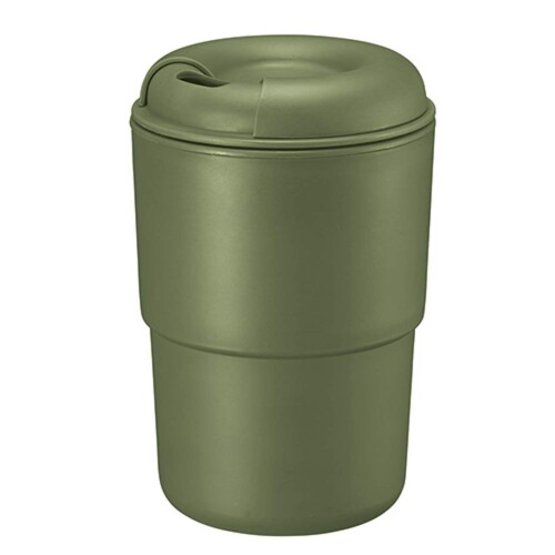 ゴーウェル コンビニマグ タンブラー Stacking コンビニコーヒー 2層 保温 カップ (直飲み ふた付き)350ml カーキ TS-1296-025