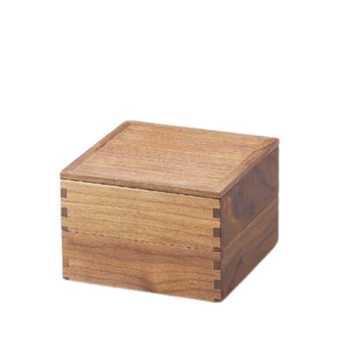 J-kitchens 重箱 日本製 木製 ウォールナット50二段重 内黒 （1組) 15.1cm おせち用