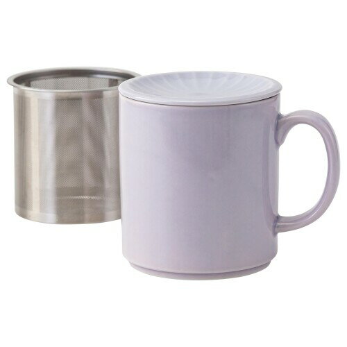 波佐見焼 TEA TRIO ふた付き マグカップ カップ コップ マグ:直径約8cm 豆皿:直径約8cm パープル 電子レンジ 食洗機対応 日本製 549286