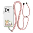 うさぎ スマホ ショルダーストラップ ストラップ ホルダー 各種ストラップ対応 ピーチピンク 丸紐 SH-300P