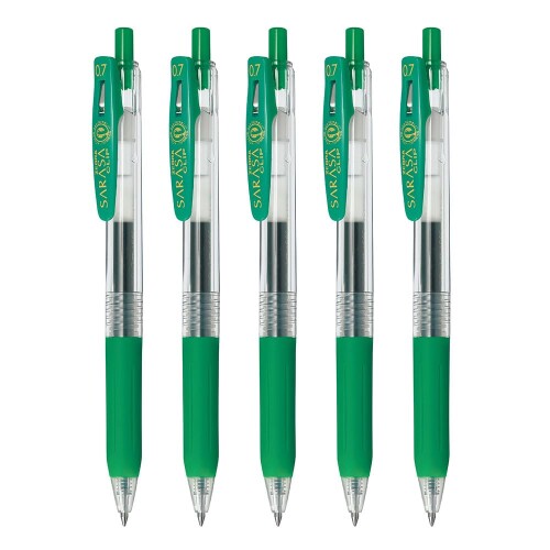 ゼブラ ジェルボールペン サラサクリップ 0.7mm 緑 5本セット P-JJB15-G5-AZ
